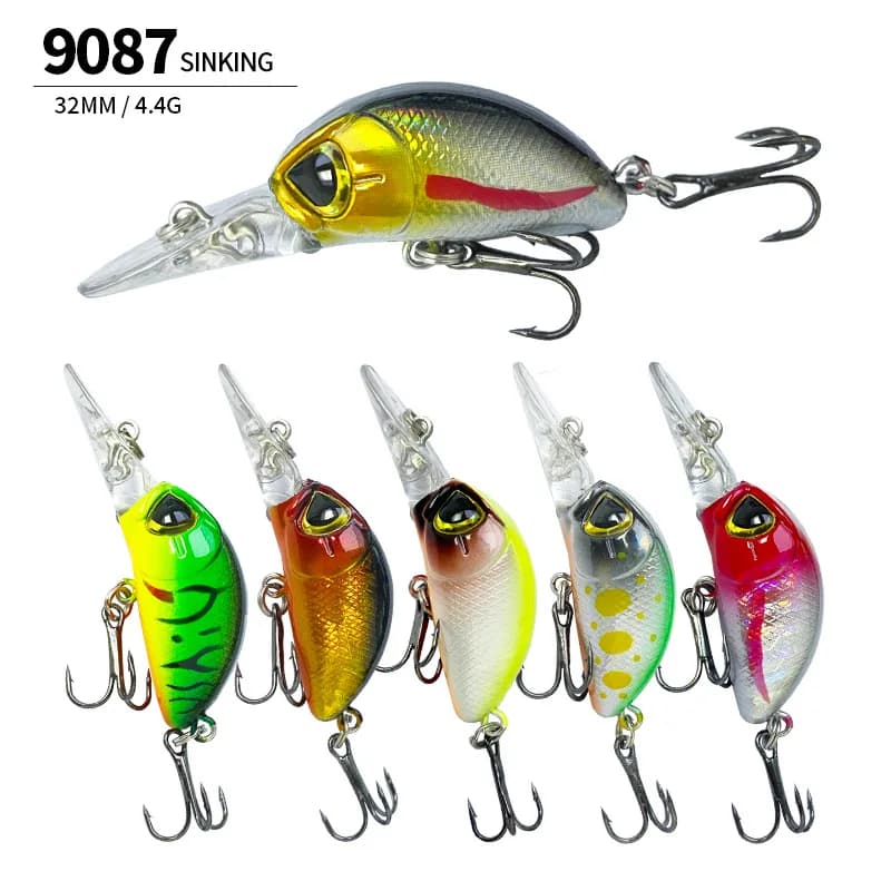 Fishing baits Crankbait 32mm 4.4g, Mini Wobbler Floating, Artificial Bass bait, Perch, Puppy, Fishing accessories