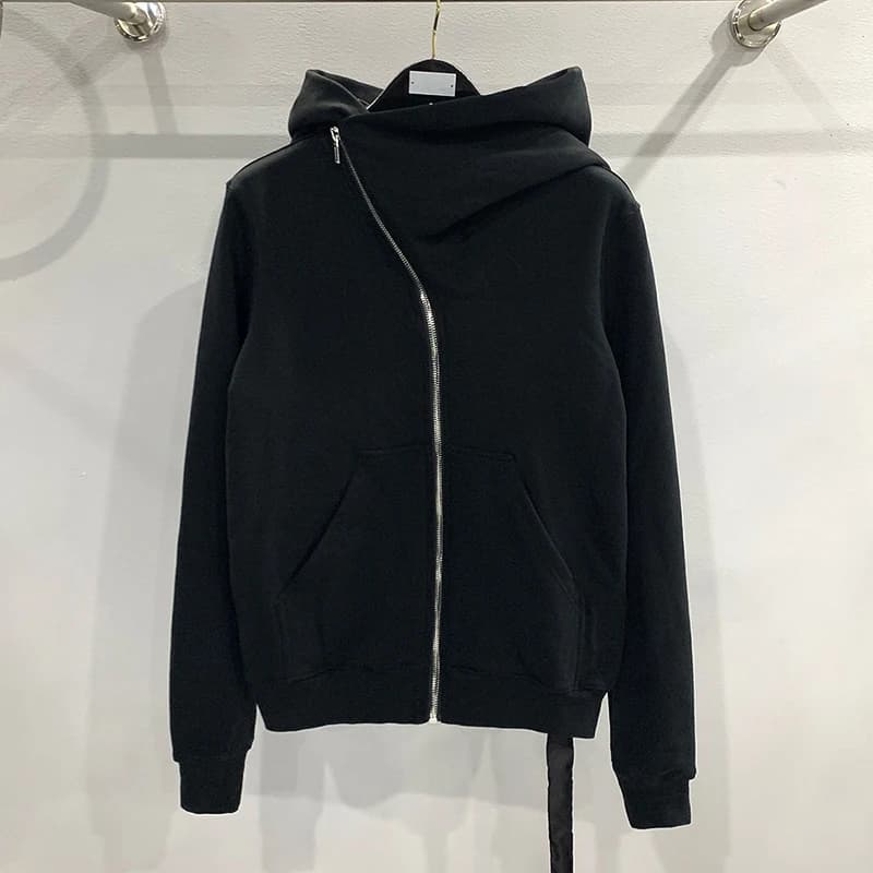 Felpe con cappuccio nere con design con cerniera autunnale Giacca sportiva da donna da uomo American Rock Hip Hop Street Wear Cappotti lavorati a maglia elastici
