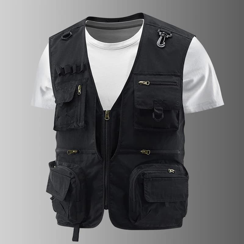 UPF50+ Sleeveless Jacket Men's Outdoor Sun Protection Utility Vest Fishing Vest Lightweight Plus Size Workwear Tops Cargo Vest