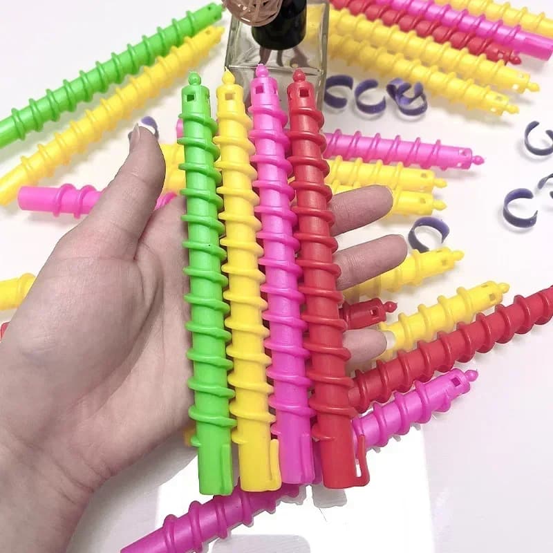 Plastic Spiral Hair Stands Long Spiral Hair Holder Styling Bigodini Rollers Professional DIY Salon Tools