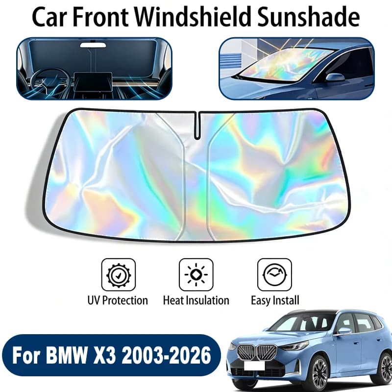 Parasole per Parabrezza BMW X3 2003-2026, Pieghevole, Riflettente UV, Protezione Solare per Finestrino Anteriore, Accessori