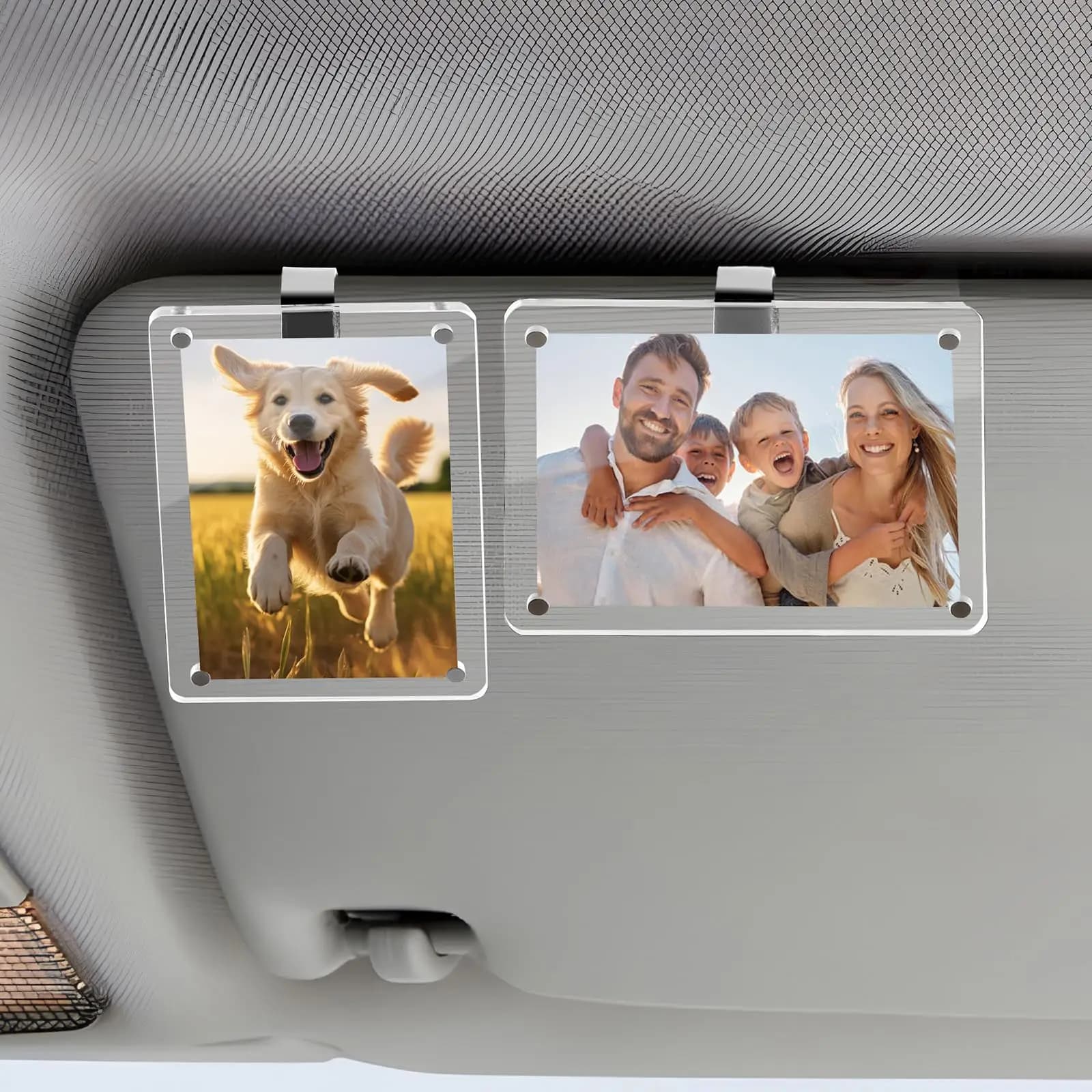 2-piece magnetic car frame with sun visor clip Photo frame for Polaroid images Universal acrylic
