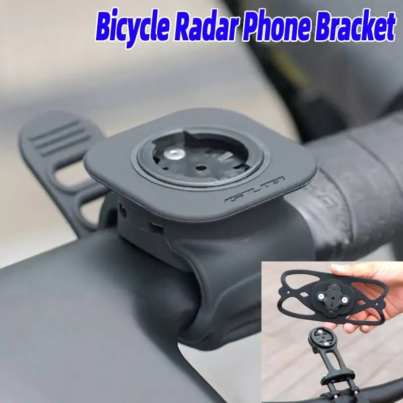 Supporto per computer da bicicletta in silicone Staffa per telefono estesa antiurto per ciclismo Supporto per radar per bici per bici da strada MTB per Garmin Varia