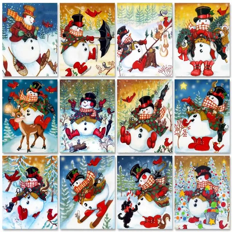 1pc frameless Painting By Numbers For Adults Kits Wall Art Picture Acrylic Paint On Numbers For Home Decoration Christmas