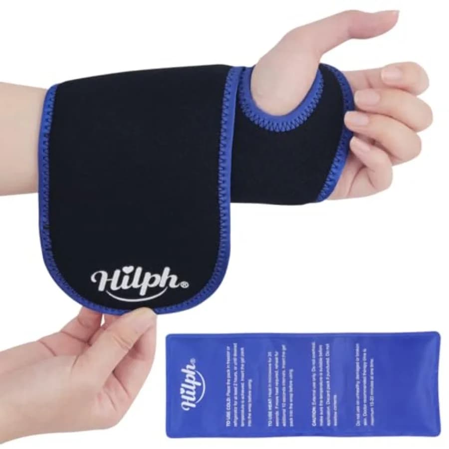 Wrist Ice Pack Wrap, Reusable Wrist Brace with Gel Hot Cold Compression Pack for Hand Injuries, Hand Ice Pack for Carpal Tunnel
