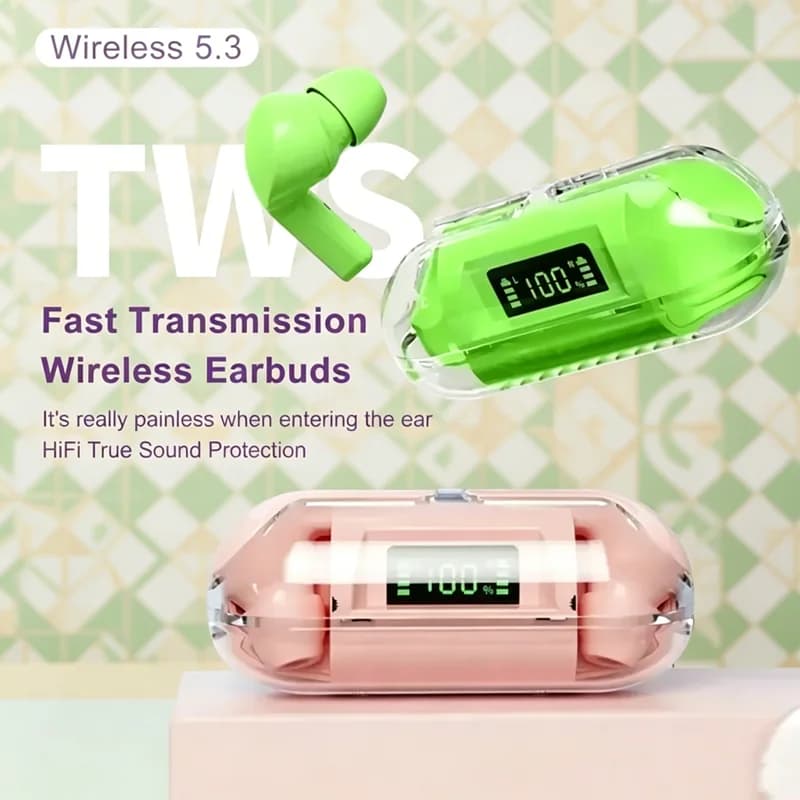 Cuffie Bluetooth TM20 Auricolari Wireless con Display Intelligente e Microfono Stereo per Uomo e Donna, Nuovi Auricolari Sportivi all'Ingrosso