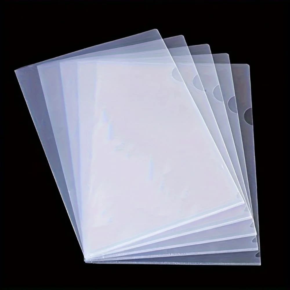 Confezione da 30 cartelle portadocumenti A4 in PVC a forma di L, buste trasparenti per l'organizzazione dell'ufficio e della casa
