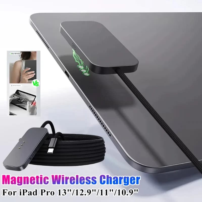 Magnetic Wireless Charger For iPad Pro 13"/12.9"/11"/10.9" Fast Charging Smart Connector Charger With 2m Cord For iPad Pro