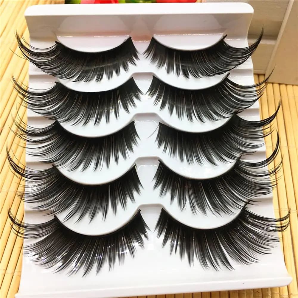 5 pairs of tools for makeup in exaggerated style long and often fashionable woman, fake eyelashes, eyelash extension