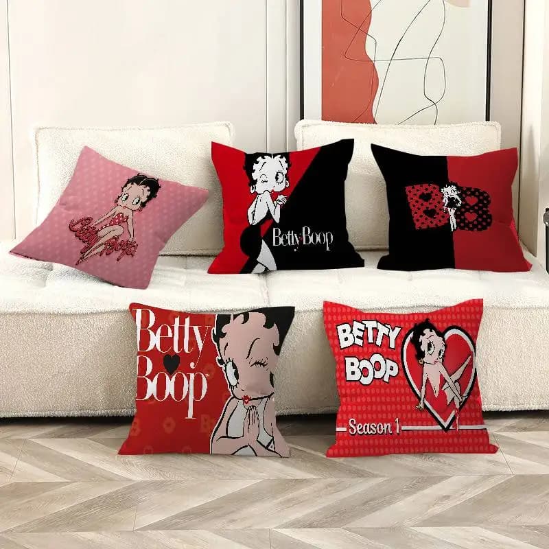 Fodere per cuscini B-Bettys per ragazza sexy Divano per cartoni animati Decorativo per la casa Stampa fronte-retro Fodera per cuscino corta in peluche carina