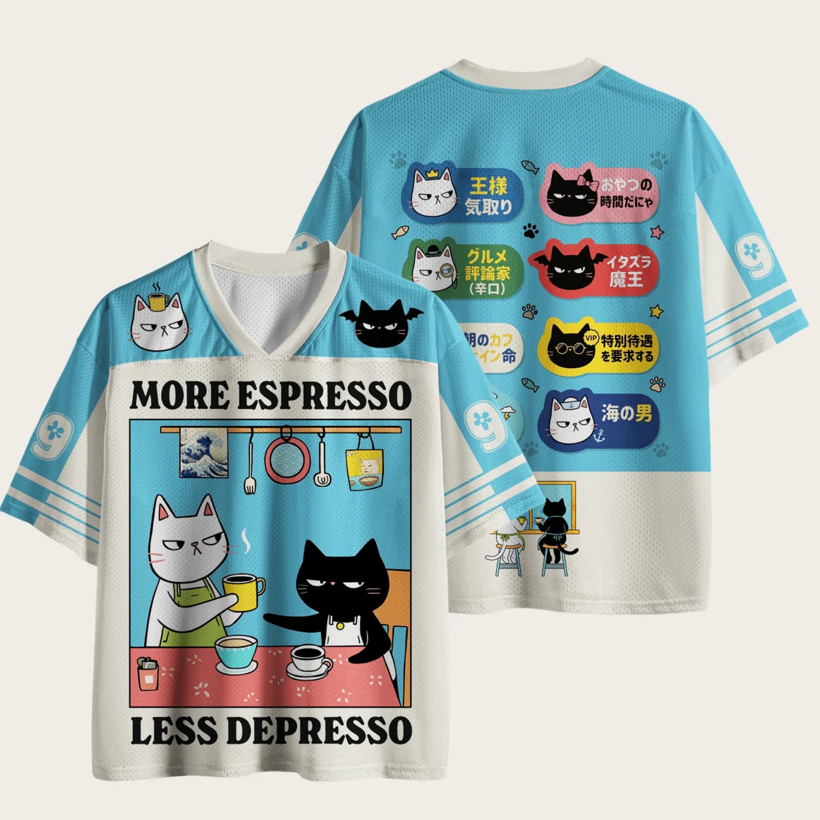 Fun Quotes Manga Style Fresh and Proud Coffee Cat Football Baseball Shirt Casual Sports Men and Women 3D Printed Short Sleeves