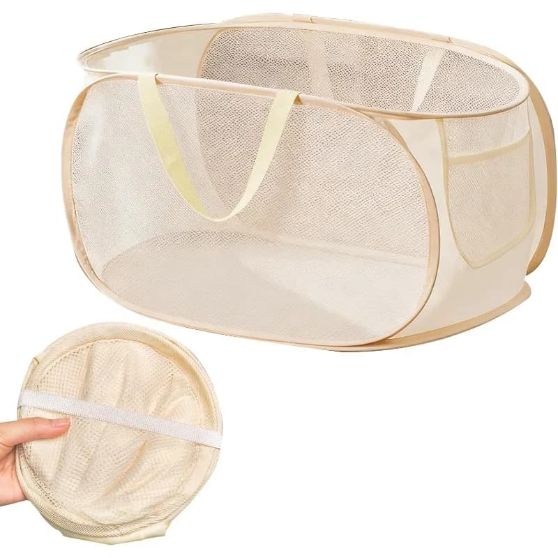 70L Foldable Laundry Baskets with Handles, Pop Up Laundry Basket Large Capacity, Foldable and Portable for Laundry, Home, Dorm