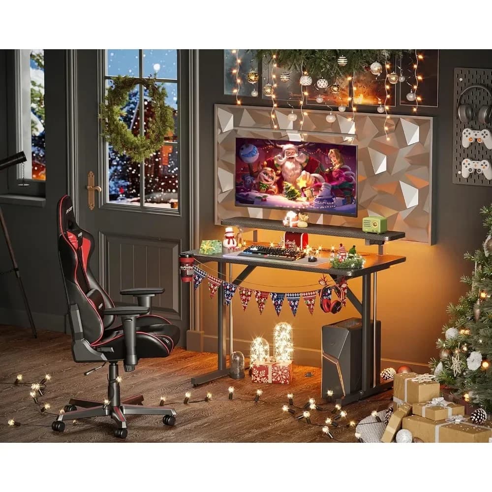 # 39 Inch Computer Desk Gaming Desk With Monitor Stand Gifts For Men Gaming Furniture Office Room Desks Computer Table Game Lap