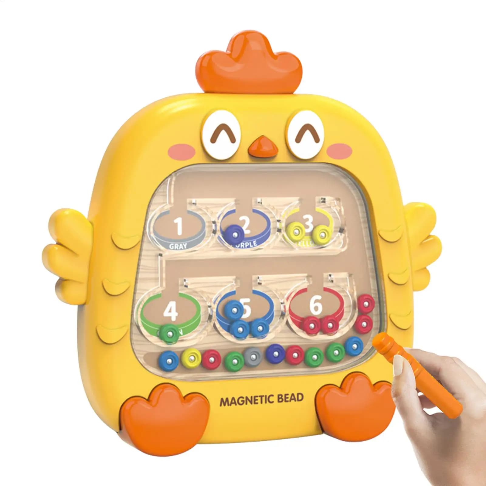 Gioco Montessori Magnetico per Ordinare Colori e Numeri, Tavola con Perline Mobili, Giochi Educativi per Abilità Motorie Fini per Bambini e Bambine
