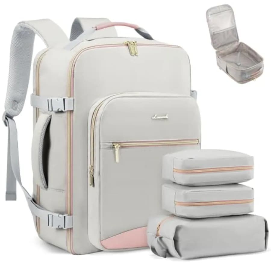 Zaino da Viaggio per Donne e Uomini 40L, Zaino da Viaggio Approvato dalle Compagnie Aeree, Bagaglio a Mano TSA, Impermeabile P
