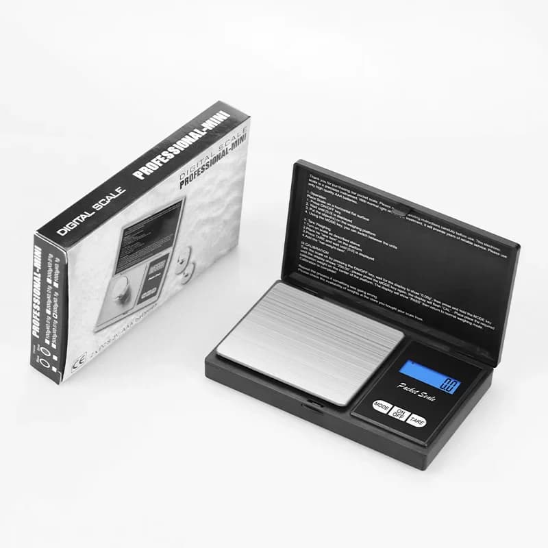 Bilancia Digitale Tascabile in Acciaio Inox per Gioielli, Bilancia Elettronica Portatile per Oro e Grammi