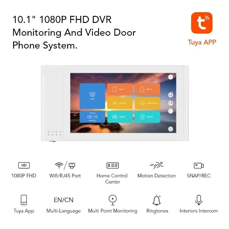 AM1-LT4 Video Intercom 4-Wire 10.1 inch Screen Smart Video Door Phone