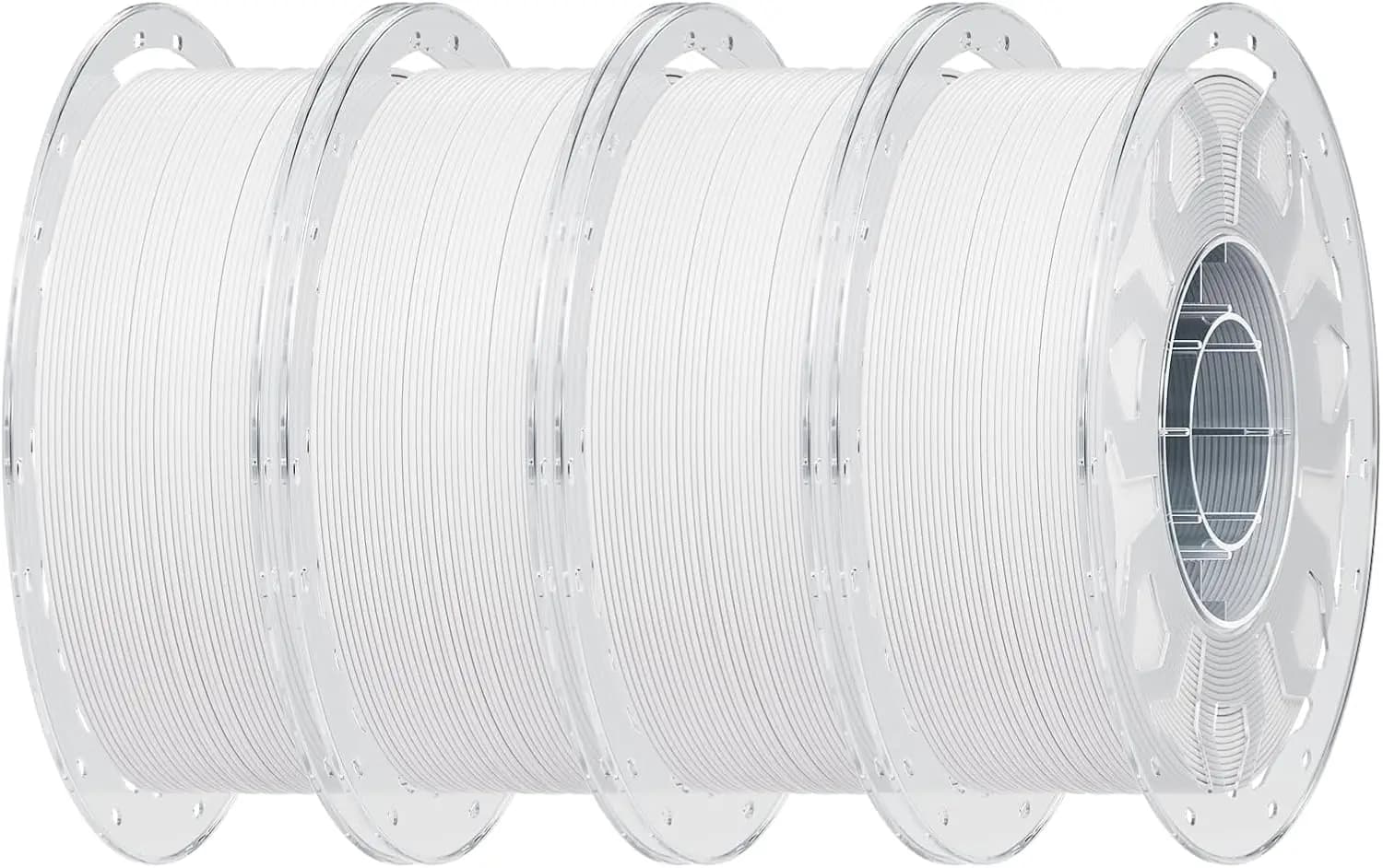 Filamento PLA 1.75mm Confezione da 4 kg, Filamento Multicolore per Stampante 3D, Resistenza Migliorata Senza Deformazioni, Precisione ±0.03mm (Bianco, Confezione da 4)
