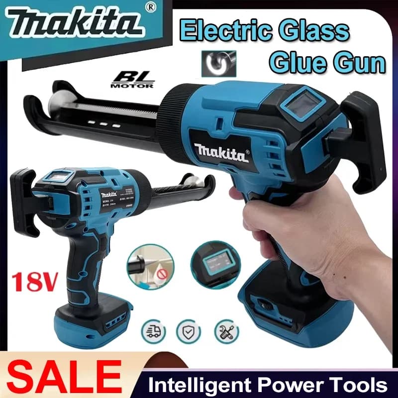Pistola per colla elettrica a batteria Makita Pistola per calafataggio elettrica multifunzionale Riempimento di colla portatile Utensile elettrico per sigillare Batteria da 18 V