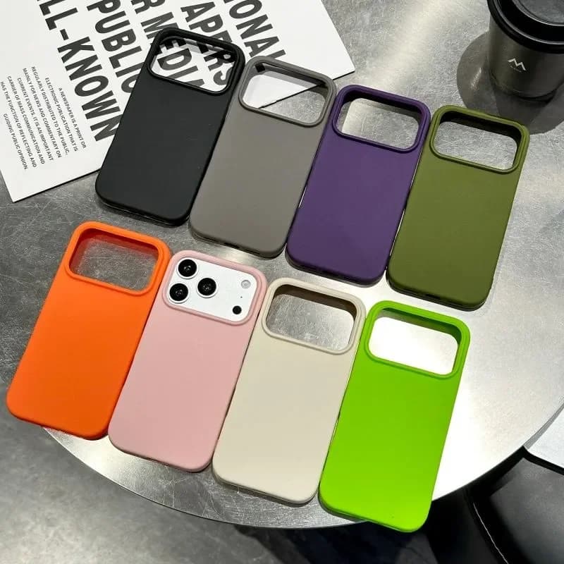 Nuova Cover Morbida Colorata Opaca a Mezza Copertura per iPhone 17 16 15 14 13 12 11 Pro MAX Plus 16e 17air XR XS MINI