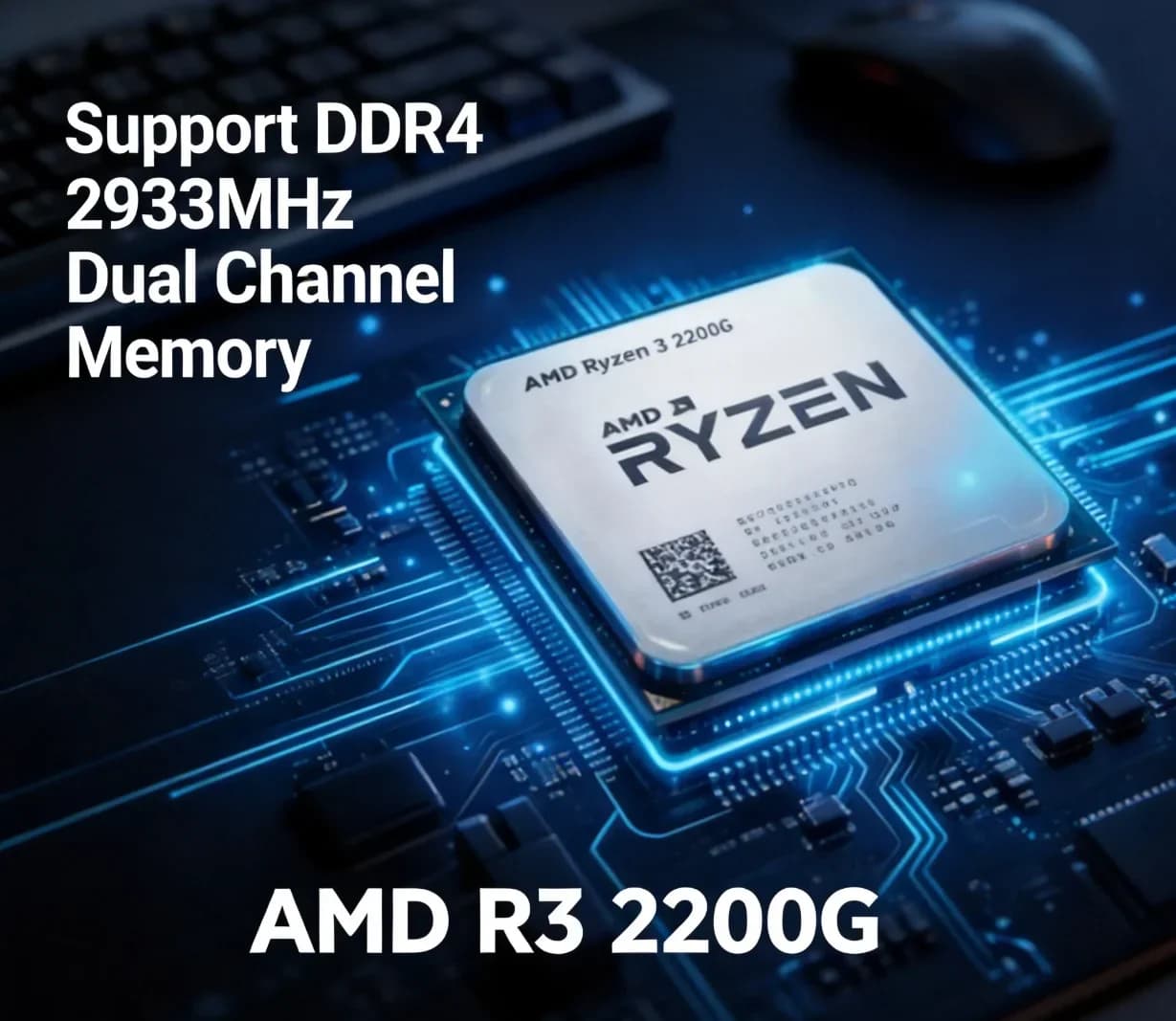 AMD Ryzen 3 2200G Socket AM4 Used R3 2200G 3.5GHz Quad-Core Quad-Thread CPU Desktop Gaming Processor DDR4