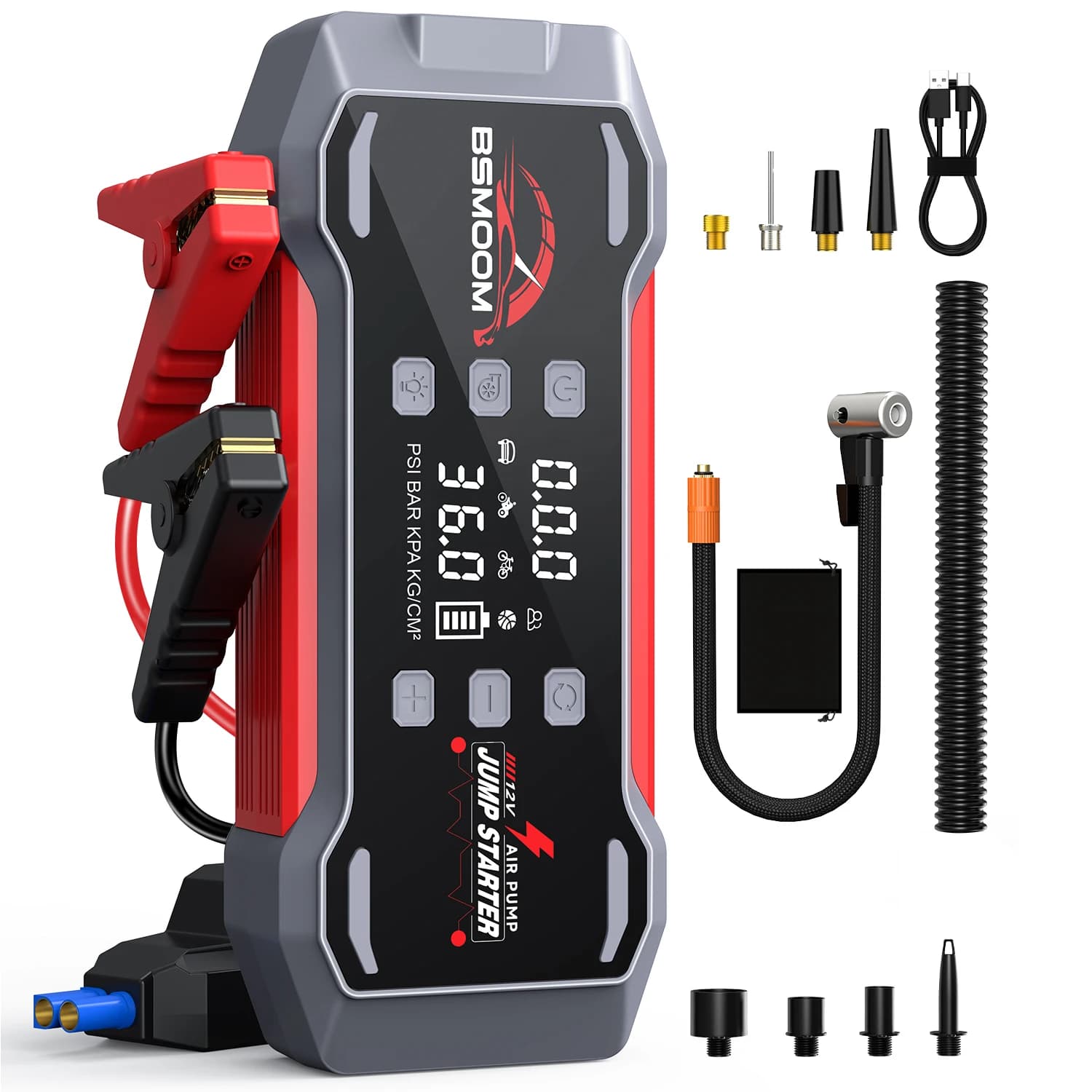 Avviatore di Emergenza 8000mAh, Batteria Esterna per Auto, Power Bank 12V, Dispositivo di Avviamento per Emergenze Benzina e Diesel