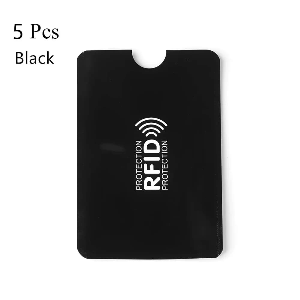 5 pezzi lettore di carte di credito porta carte antifurto per banca blocco RFID custodia protettiva custodia portafoglio