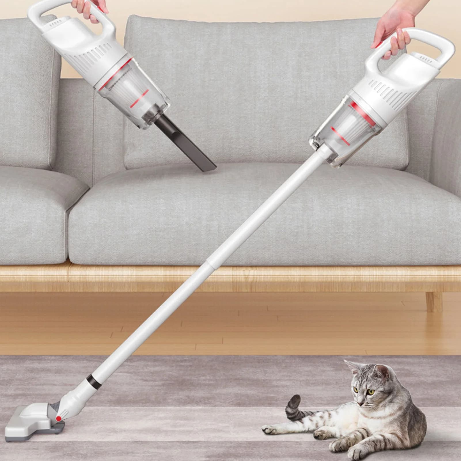 Aspirapolvere senza fili 12000pa Alta aspirazione 120W Ad alta potenza 39800 giri/min Ugello spazzola portatile Ugello lungo piatto Pulizia auto pavimento