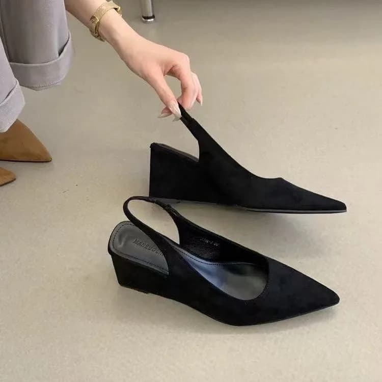 Sandali Bailamos da Donna con Punta Affusolata, Eleganti Scarpe Estive con Tacco Basso, Mules Slingback alla Moda, Scarpe da Cerimonia