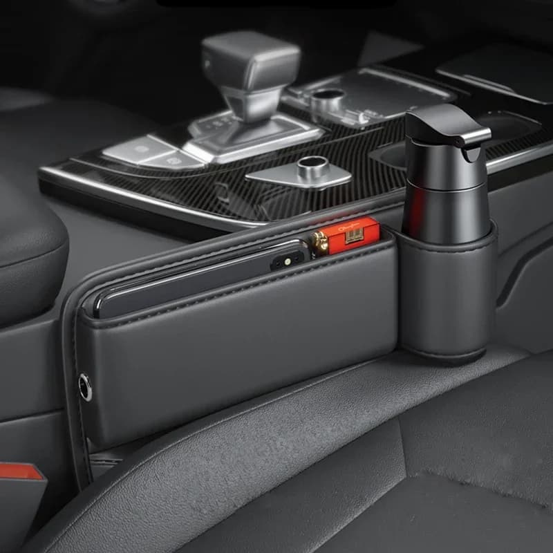 Organizzatore per spazi vuoti per seggiolino auto Scatola portaoggetti per fessure per console multifunzione per riempitivo per spazi vuoti per seggiolino auto con portabicchieri Accessori interni