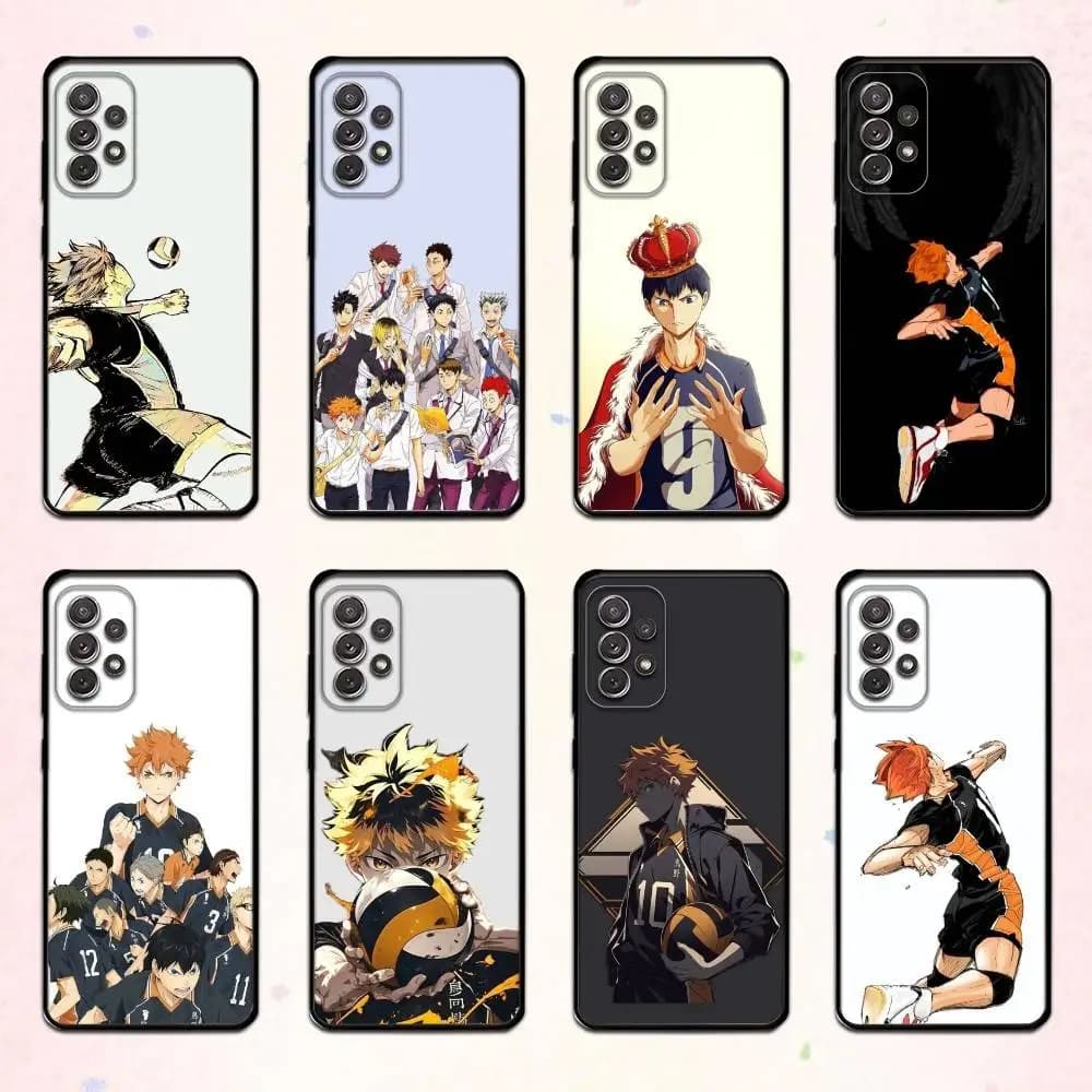 E-Epic Volleyball Haikyuu!! Black Soft Case for Samsung S25, S24, S23, S22, S30, S21, S10, S9, Ultra, Plus, Lite, FE, 4G, 5G