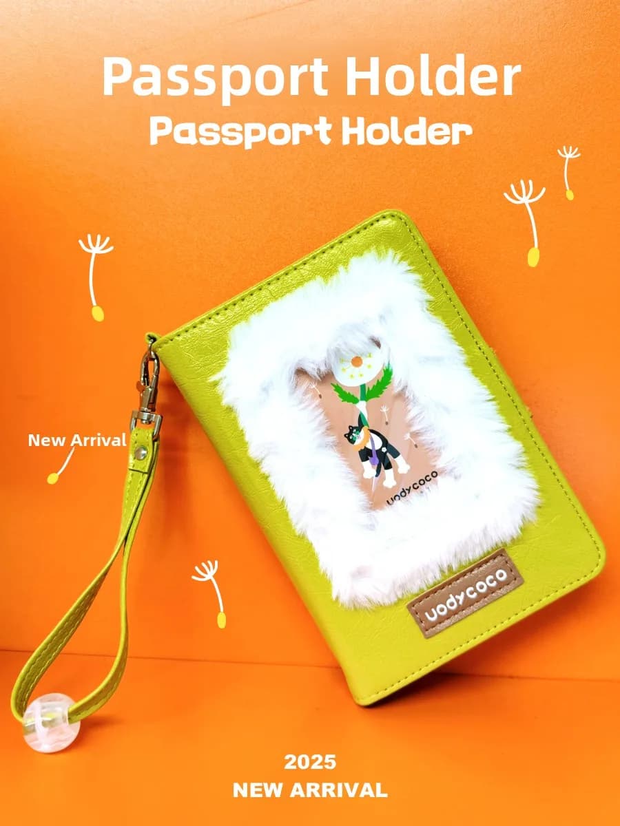 Portable Multi-Card Slot Passport Holder Cute Cartoon Document Bag Coin Purse Handbag Original Design Student Friendly
