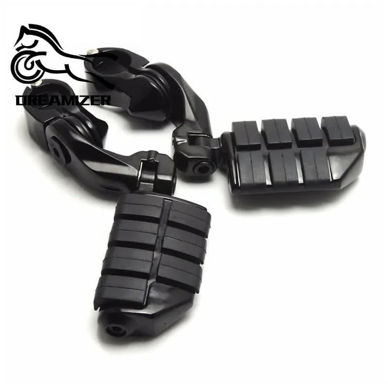 1.25" Black Highway Pegs Foot Pegs Mount For Engine Bar Touring Softail Dyna Sportster Electra Glide Road King Street Glide