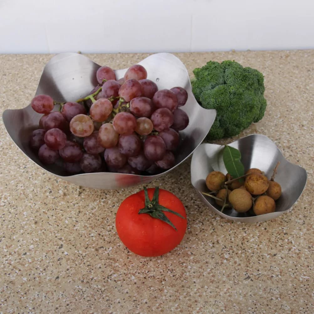 1 Pezzo Piatto per Frutta in Acciaio Inox Premium, Vassoio Creativo per Snack, Ciotola per Frutta Secca, Stoviglie per Servire, Decorazione per la Casa