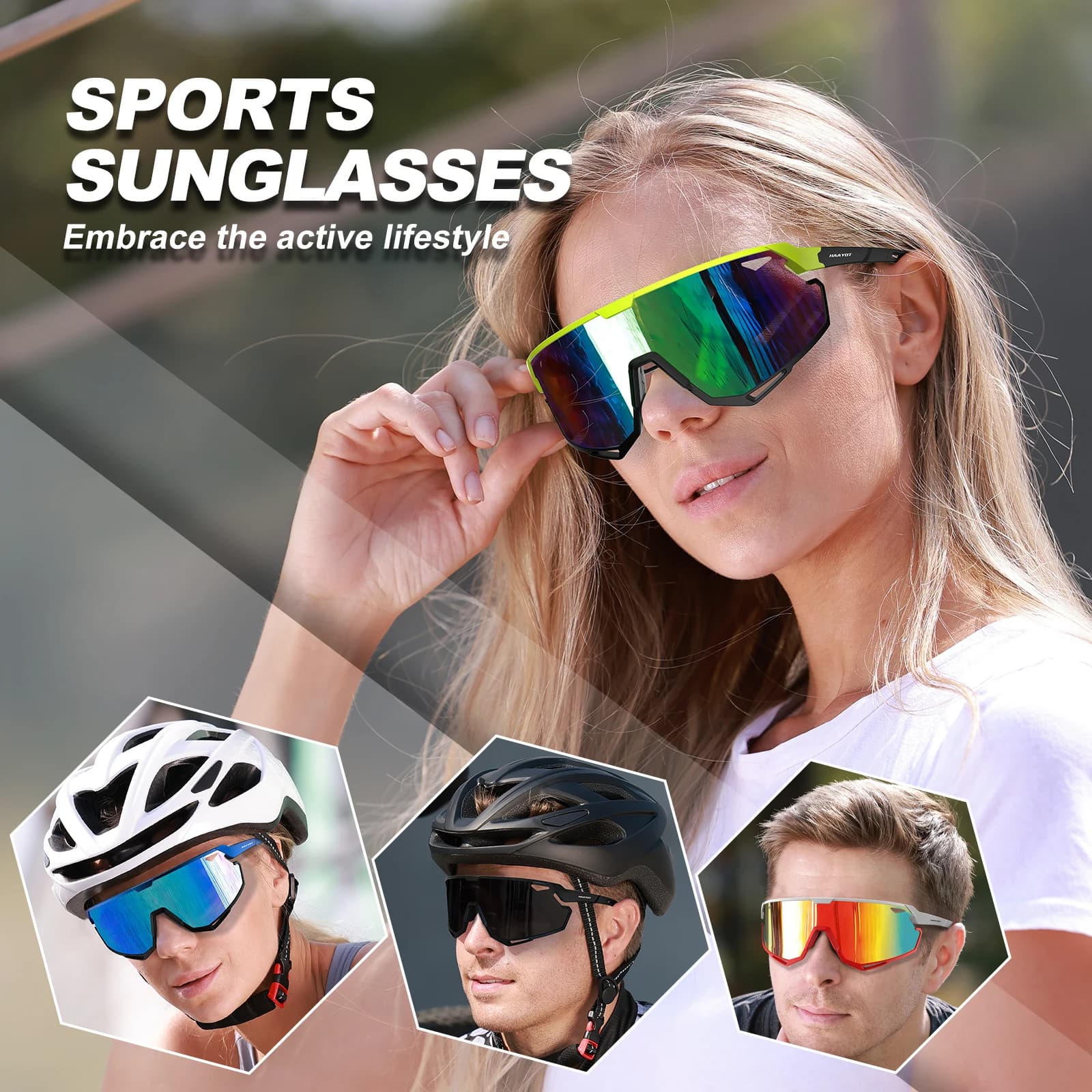 Suukaa Cycling Glasses Eye Protecting Glasses Glasses Eyewear Goggles Windproof Bicycle Outdoor Sports Sunglasses