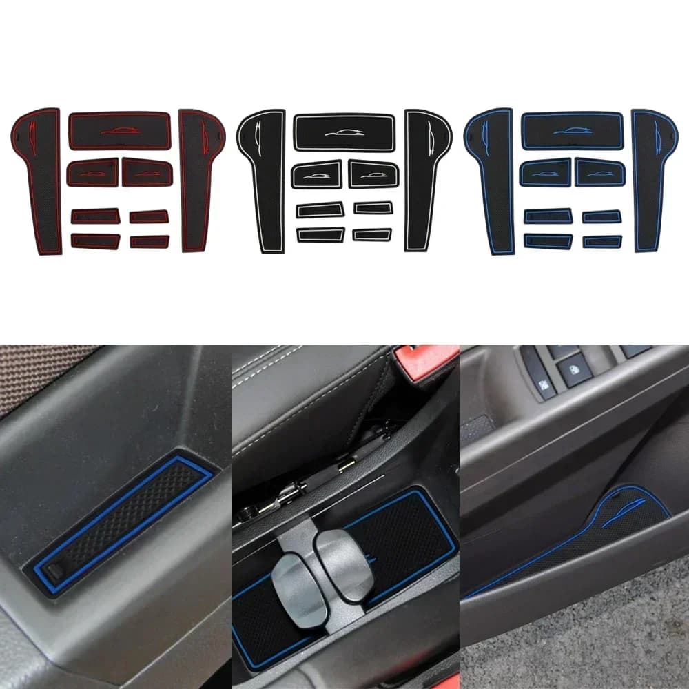 9 pieces silicone car anti-slip door groove mat gate slot pad mats for Cruze 2009 2011 2013 2014 accessories