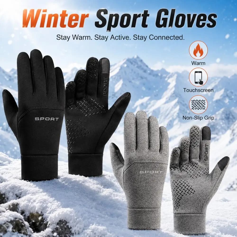 Winter Fashion Printed Warm Gloves, Touchscreen Anti-slip Fleece Lined Gloves, Must-have for Winter Outings
