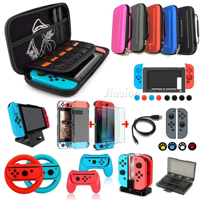 Per Nintendo Switch Kit di accessori per giochi Custodia rigida Custodia da viaggio Custodia protettiva per schermo Nintend Switch Joy-Con
