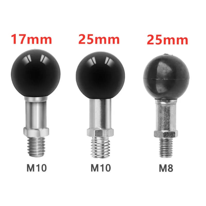 Adattatore per testa a sfera in alluminio da 17mm/25mm per bullone M6 M8 M10 per RAM Garmin Mount Supporto per telefono per moto Staffa per auto Supporto per fotocamera