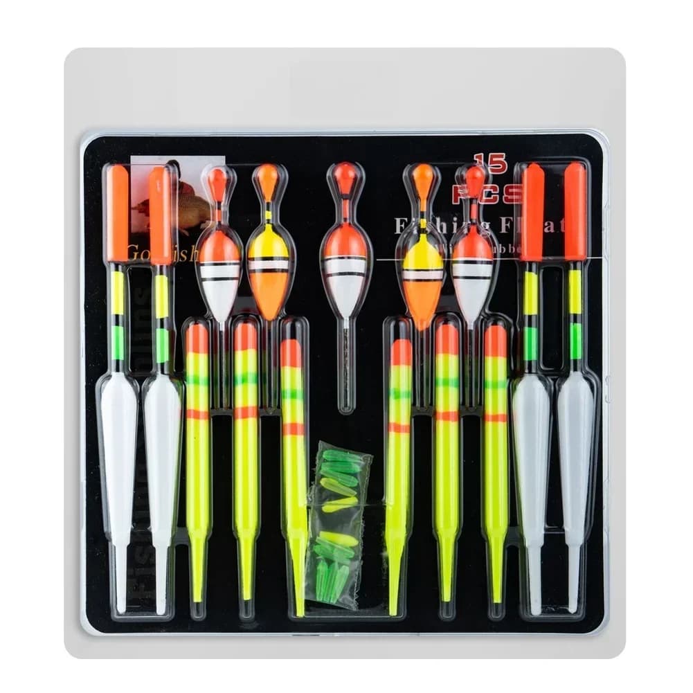 15pcs Fishing Float Set Multifunction Lure Float Fishing Tackle For Carp Fishing Plastic Bobbers For Big Fish Fishing Gear