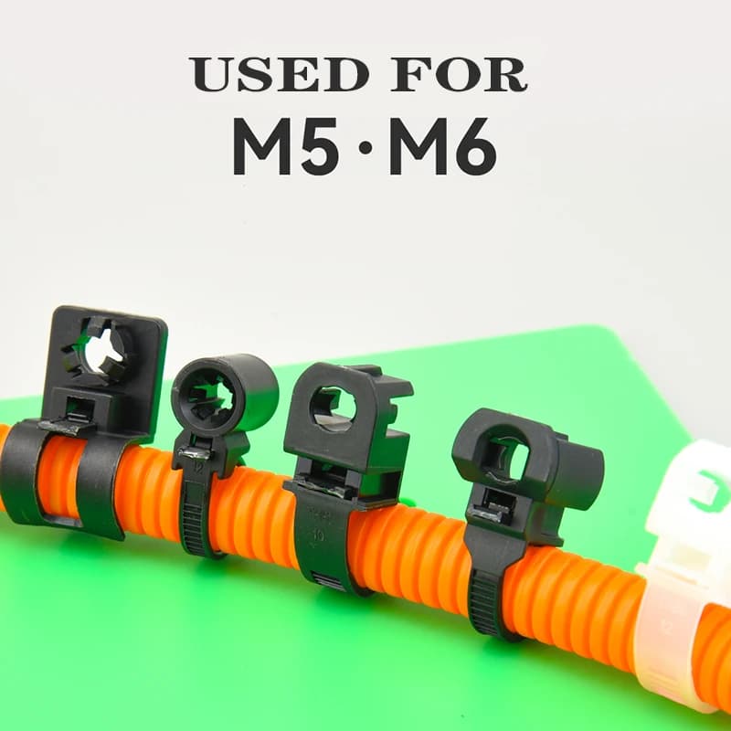 Fascette di fissaggio per cavi per Auto da 20 pezzi fascette per cavi per Auto in Nylon nero per montaggio a pressione morsetto per Clip di fissaggio per fascette impermeabili