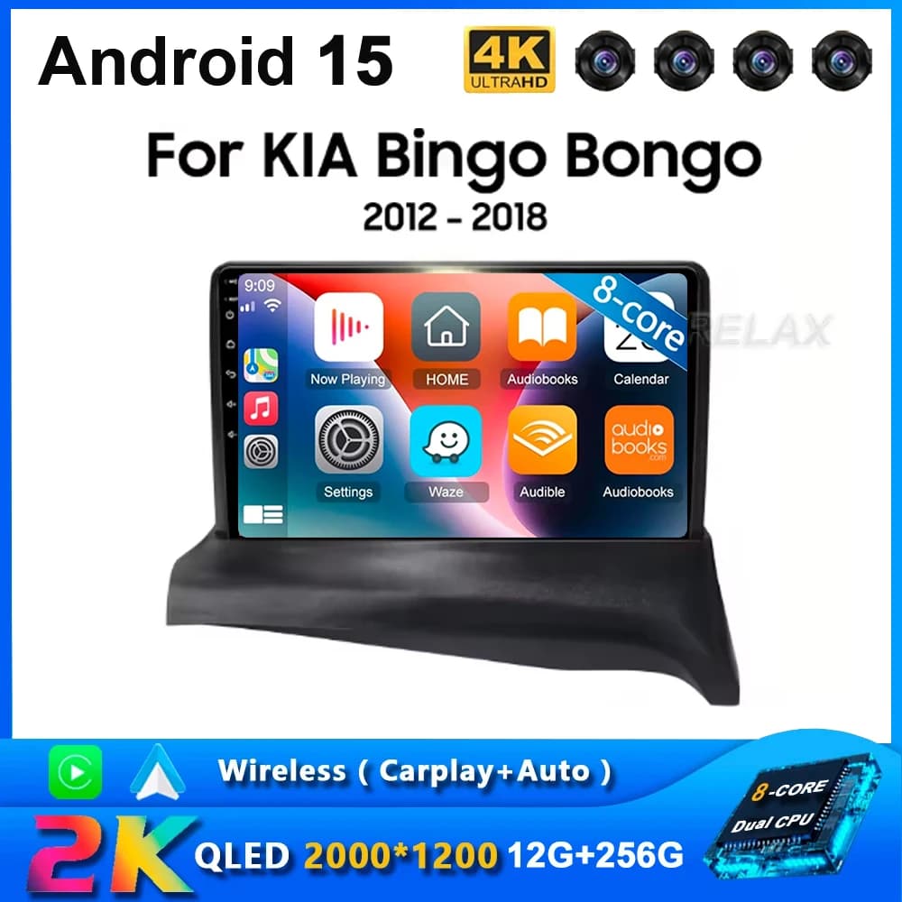 Android 15 Car Radio For KIA Bingo Bongo 2012-2018 BT GPS NAVI 4G WIFI Head Unit Multimedia Video Player QLED 2DIN LTE 5G