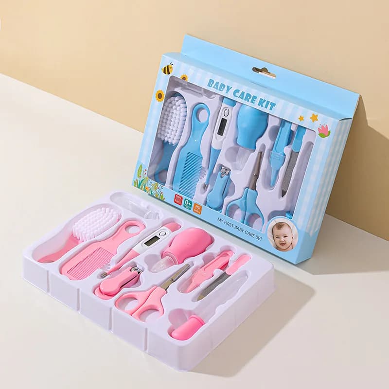10PCS Baby Nail Trimmer Set per la cura dei capelli del capretto Assistenza sanitaria Termometro Spazzola per toelettatura Clipper Massaggiagengive Kit spazzolino da denti Baby Essentials