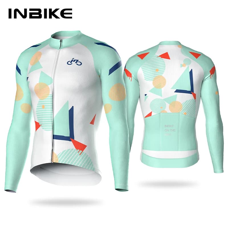 INBIKE Men Cycling Jersey Quick Heat Dissipation Breathable Long Sleeve Bicycle Jersey Sunscreen Road MTB Bike Riding Clothing