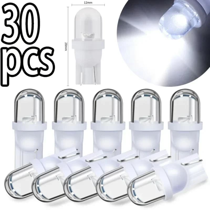 10-30 Pezzi Lampadine LED T10 per Auto, Luce Bianca Fredda, Illuminazione Interna, Lettura, Porta Laterale, Bagagliaio, Targa
