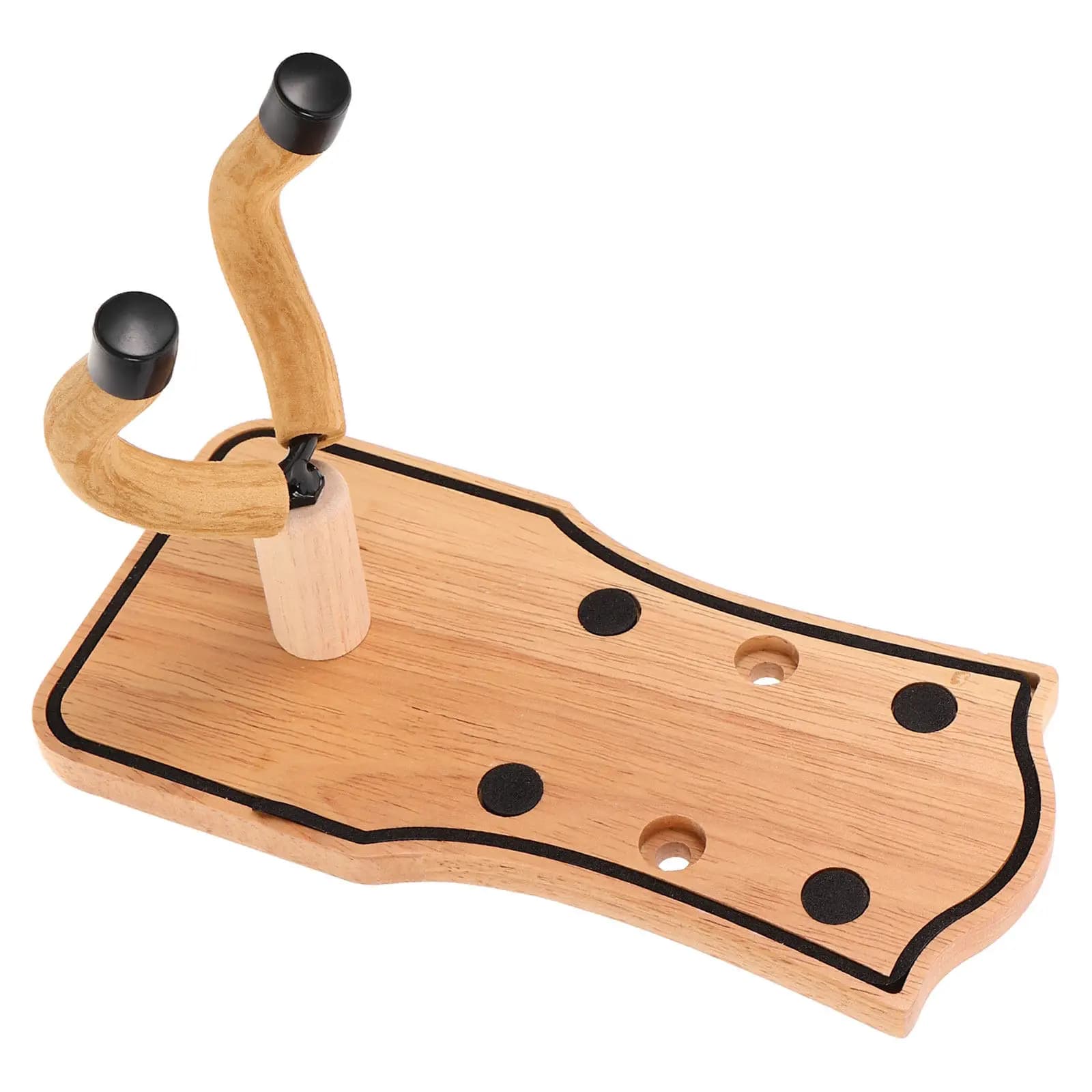 Solid Wood Guitar Wall Mount Hanger Secure Acoustic Electric Bass Ukulele Storage Stand Rustic Guitar Display Hook for Home