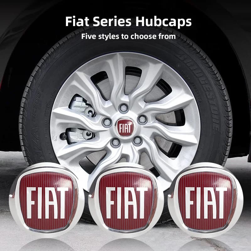 4 Pieces Coprimozzo Emblema Auto Accessories for Fiat Abarth 500e Panda Type FR Argo Freemont Journey Bravo Punto Doblo