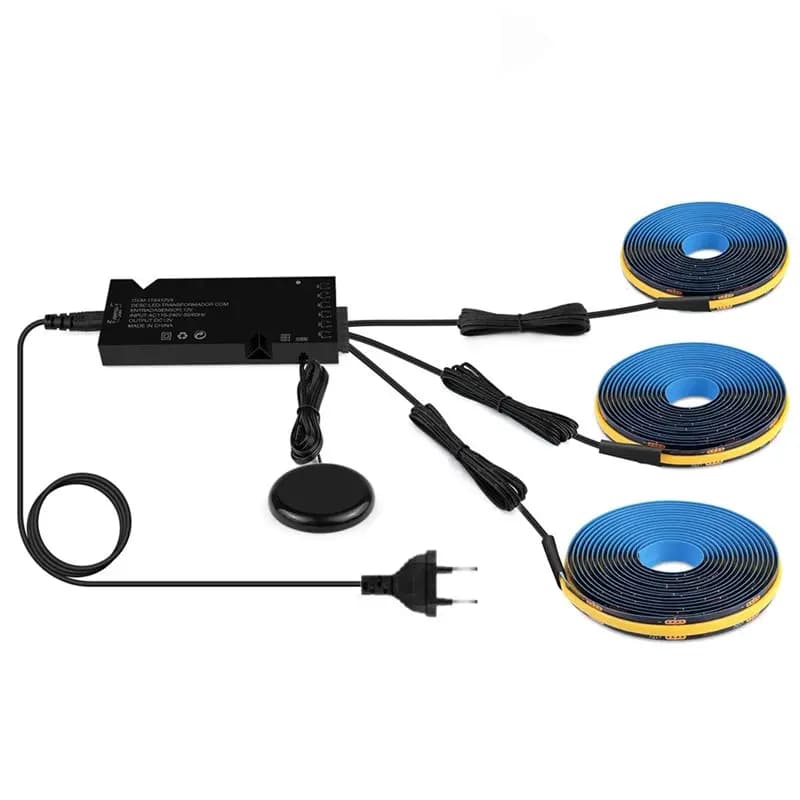 ABXF-COB LED Strip Light Kit With Touch Switch-Dimmable Design For Acoustic Curtain Wall Decor-US Plug Compatibility