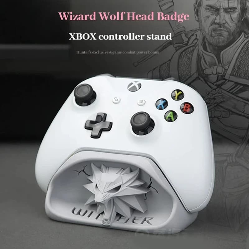 Wizard Wolf Head Badge Game Controller Base Bracket For Xbox Gamepad Gaming Peripherals Computer Accessories Desktop Storage