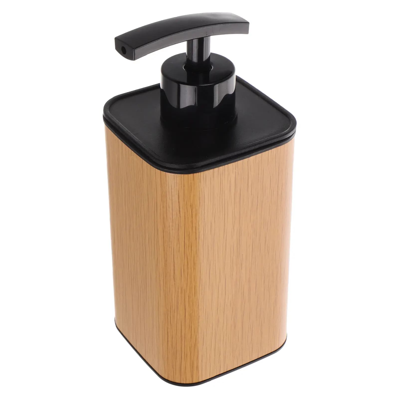 380Ml Simulated Wood Grain Liquid Soap Dispenser Refillable Lotion Bottle Pump Design for Bathroom Hotel Counter Space Saving